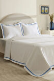 Karaca Home White Collection Doris %100 Pamuk Çift Kişilik Yatak Örtüsü Takımı Mavi