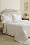 Karaca Home White Collection Doris %100 Pamuk Çift Kişilik Yatak Örtüsü Takımı Pudra