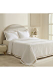 Karaca Home White Collection Doris %100 Pamuk Çift Kişilik Yatak Örtüsü Takımı Bej