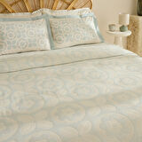 Karaca Home Shayla Mavi Baskılı Müslin Çift Kişilik Pike Takımı