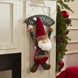 Karaca Home New Year Yılbaşı Green Santa Kapı Süsü 23x7x39 cm