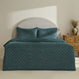 Karaca Home Granel Çift Kişilik Kadife Yatak Örtüsü Petrol