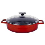 Lava Döküm Çok Amaçlı Yayvan Tencere. Glaze Serisi Çap(Ø)28cm.
