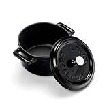 Lava Döküm Mini Tencere.  Trendy Çap(Ø)10 cm.  - Siyah