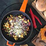 Lava Döküm Kızartma Tavası, Metal Saplı. Çap(Ø)20cm.  - Siyah