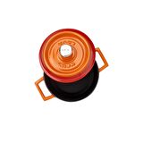 Lava Döküm Mini Yuvarlak Tencere Trendy Kapak Çap (Ø) 12cm - Turuncu