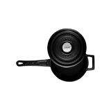 Lava Döküm Yuvarlak Sos Tenceresi. Metal Saplı Çap(Ø16 cm. - Mat Siyah