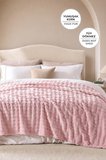 Kürk Bubble Battaniye Çift Kişilik Peluş Tavşan Tüyü Yumuşak 220x240 cm Pudra