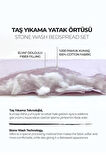 %100 Pamuk Çift Kişilik Özel Taş Yıkama Yatak Örtüsü Barbara 3 Parça Lüks Yumuşak Dayanıklı Modern