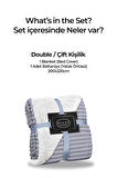 Sherpa Battaniye Çift Kişilik Çizgili Yumuşak Peluş Wellsoft Yatak Örtüsü