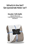 Sherpa Battaniye Çift Kişilik Çizgili Yumuşak Peluş Wellsoft Yatak Örtüsü