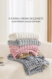 Kürk Bubble Battaniye Çift Kişilik Peluş Tavşan Tüyü Yumuşak 220x240 cm Antrasit