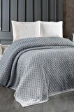 Evlen Home Pike Poly Çift Kişilik Triko Battaniye Gri 220 x 240 cm