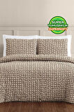 Evlen Home Collection Kadife Stacy Yatak Örtüsü Seti Çift Kişilik Elyaf Dolgulu Yumuşak 3 Parça