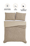 Evlen Home Collection Kadife Stacy Yatak Örtüsü Seti Çift Kişilik Elyaf Dolgulu Yumuşak 3 Parça