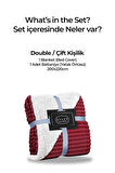 Sherpa Battaniye Çift Kişilik Çizgili Yumuşak Peluş Wellsoft Yatak Örtüsü