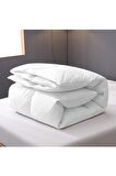 Silikon Yorgan Çift Kişilik 195x215 cm Beyaz Düz Sade Yumuşak Dolgulu Microfiber Kışlık Yorgan