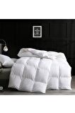 Silikon Yorgan Çift Kişilik 195x215 cm Beyaz Düz Sade Yumuşak Dolgulu Microfiber Kışlık Yorgan