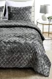 Kapitone Kadife Yatak Örtüsü Seti Tek Kişilik Supersoft 2 Parça Yumuşak Elyaf Dolgulu Çeyizlik