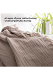 %100 Pamuk Çift Kişilik Müslin Yatak Örtüsü 4 Katlı Yumuşak Battaniye Müslin Pike Takımı 3 Parça