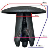 Mıtsubıshı Toyota Gm Tampon Davlumbaz  94852369 SAYK1327 12 ADET MARKA İLE UYUMLU