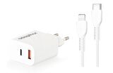 Adapthor 35W Pd/Qc + Type C To Iphone 3 Amper Kablolu Set Beyaz 