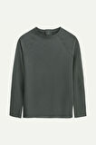 Unisex Basic Çift Taraflı Sweatshirt - Lyuga - Storm