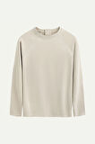 Unisex Basic Çift Taraflı Sweatshirt - Lyuga - Bone