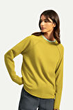 Unisex Basic Çift Taraflı Sweatshirt - Lyuga - Moss
