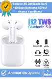 Samsung Galaxy S23 Ultra Uyumlu Bluetooth Kulaklık i12 Arama Özellikli Tws Dokunmatik Hd Ses Mikrofon