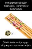 Premium Bambu 5'li Kaymaz Yıkanabilir Desenli Çin Yemek Çubuğu Uzakdoğu Asya Mutfağı Chopstick Set