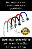 Premium Esnek Spiralli Akrobat Fonksiyonel Batarya Lavabo Musluk Borusu Evye Ayarlanabilir Kademeli