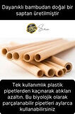 Özel Üretim Bambu 10 Adet Doğal Sağlıklı Yeniden Kullanılabilir Yıkanabilir Çevre Dostu Pipet Kamış