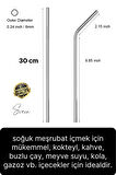 2 Adet Paslanmaz Çelik Pipet Yeniden Kullanılabilir Metal Temizleme Fırçası Meşrubat İçecek
