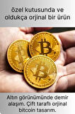 3 Adet Özel Seri Premium Bitcoin Madeni Para Kutulu Hediyelik Metal Hatıra Koleksiyon Kripto Coin