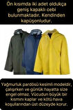Premium Sarı XXL 150 gr Kapüşonlu Cepli Yağmurluk Su Rüzgar Soğuk Geçirmez Unisex Çıtçıtlı Pardösü