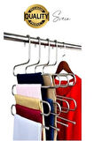3 Adet Metal Dolap İçi Krom Pantolon Pantolon Akıllı Askılık 5'li Taşır Çoklu Katlı Kırışma Karşıtı