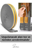 1. Sınıf Gri Kapı Pencere Soğuk Toz Geçirmez İzolasyon Fitili Yapışkanlı Isı Yalıtım 2x5=10 mt
