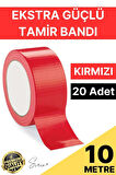 20 Adet 10 mt Kırmızı Tamir Takviye Kapatıcı Güçlü Onarım Bandı Su Geçirmez Sızdırmaz Dayanım Çatlak