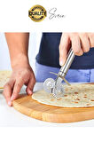 Paslanmaz Yüksek Kaliteli Uzun Ömürlü Çift Taraflı Hamur Pizza Börek Kesme Bıçağı Duvara Asılabilir