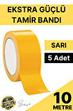 5 Adet 10 mt Sarı Tamir Takviye Kapatıcı Güçlü Onarım Bandı Su Geçirmez Sızdırmaz Dayanım Çatlak