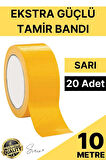 20 Adet 10 mt Sarı Tamir Takviye Kapatıcı Güçlü Onarım Bandı Su Geçirmez Sızdırmaz Dayanım Çatlak