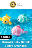 Kurmalı Balık Bebek Banyo Oyuncağı Arkadaşı Deniz Şişme Havuz Küvet Suda Yüzen Eğlenceli Oyuncak