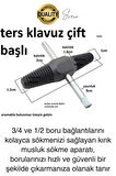 Kırık Musluk Ters Kılavuz Açıcı Aparatı Çift Başlı Su Borusu Vida Hasarlı Cıvata Sökücü Set