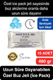 10 Adet 480 gr Soğutucu Jel Poşet Buz Aküsü Yolculuk Seyahat Yiyecek İçin Uygun Uzun Süre Dayanım