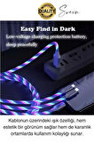 Özel Üretim Rgb Led Işıklı 3'ü 1 Arada Şarj Kablosu Micro Usb Type-C Lightning Apple İphone Uyumlu