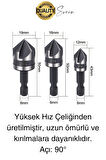 A Kalite 3 Parça Premium Havşa Açma Matkap Ucu Seti HSS Bits Uçlu Paslanmaz Çelik Kalın 12-16-19 mm