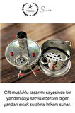 Premium Çift Musluklu 10 lt Kömürlü Kamp Piknik İçin Çok Amaçlı Odunlu Çay Semaveri Paslanmaz Çelik