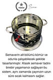 Premium Tek Musluklu 10 lt Kömürlü Kamp Piknik İçin Çok Amaçlı Odunlu Çay Semaveri Paslanmaz Çelik