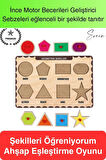 Premium Geometrik Şekiller Ahşap Bul Tak Puzzle Eğitici Oyuncak Tutmalı Motor Becerisi Gelişim